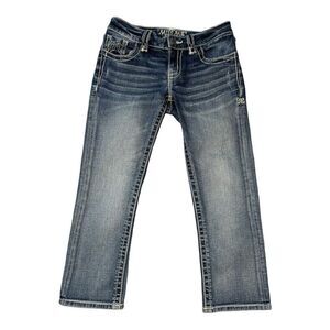 Miss Me Women's Capri Jeans Size 27 Size 4 Lilac Medium Wash Thick Stitching